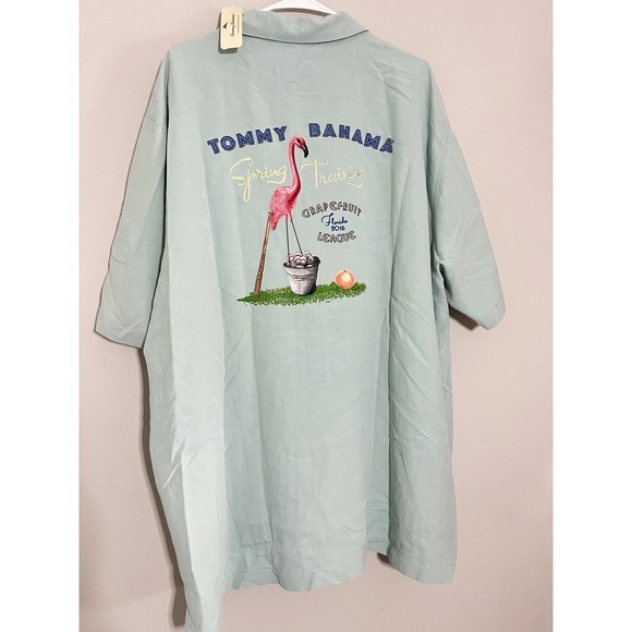 Men's 2XL Tommy Bahama Grapefruit League Spring‎ 2016 Silk Camp Shirt FLORIDA